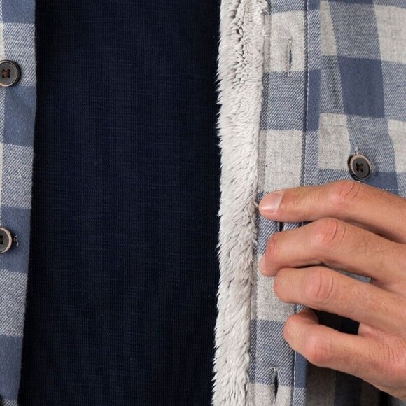 Tailor Vintage Soft Flannel Shirt Jacket Lined with Plush Sherpa Men's Size XXL - Picture 5 of 10